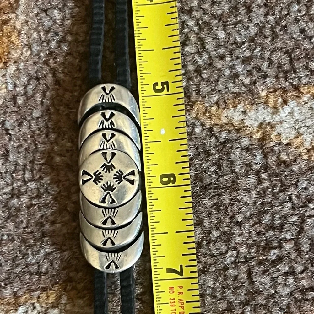 WIN 40 S&W Silver Cross Pendant Necklace and Aztec Black Leather Bracelet - Picture 3 of 4